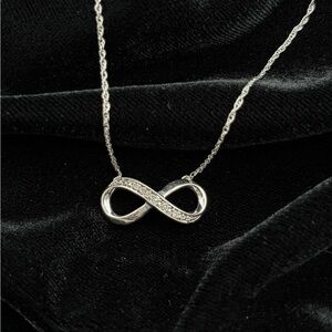 Diamond Silver Infinity Necklace